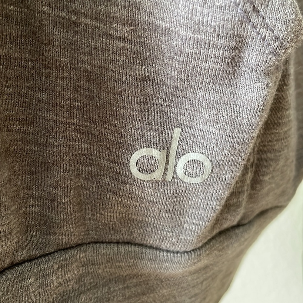 🚫 SOLD ALO Yoga Vintage Space Dye Zip Up Sheer Hoodie Grey L - Picture 4 of 5